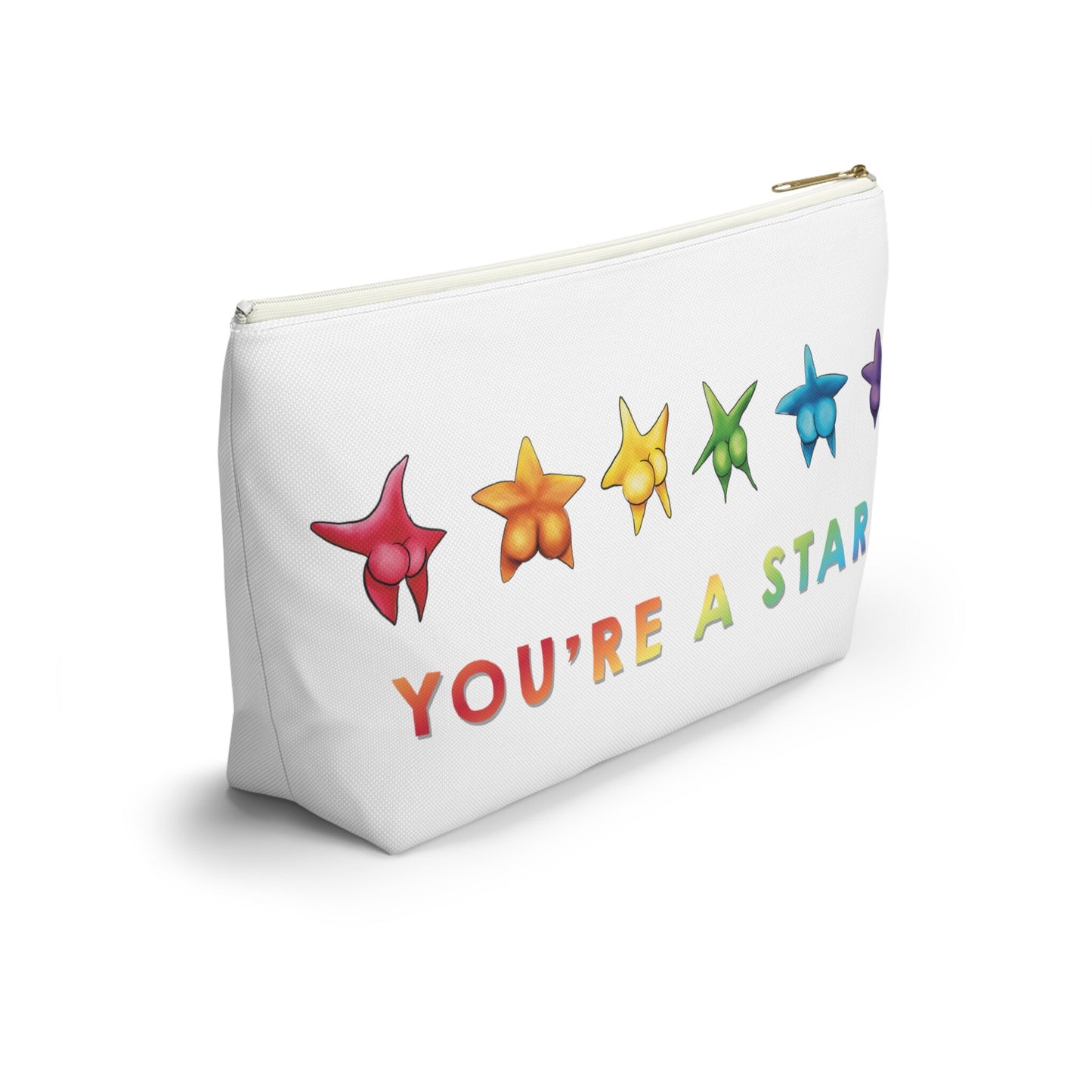 Cute Funny Starfish Booty Makeup Bag, Sarcastic Starfish Booty Art