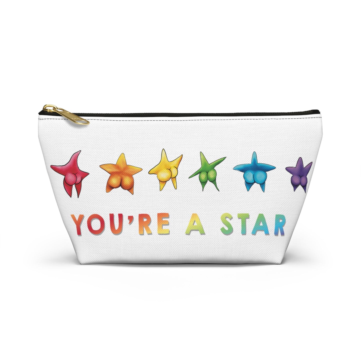 Cute Funny Starfish Booty Makeup Bag, Sarcastic Starfish Booty Art