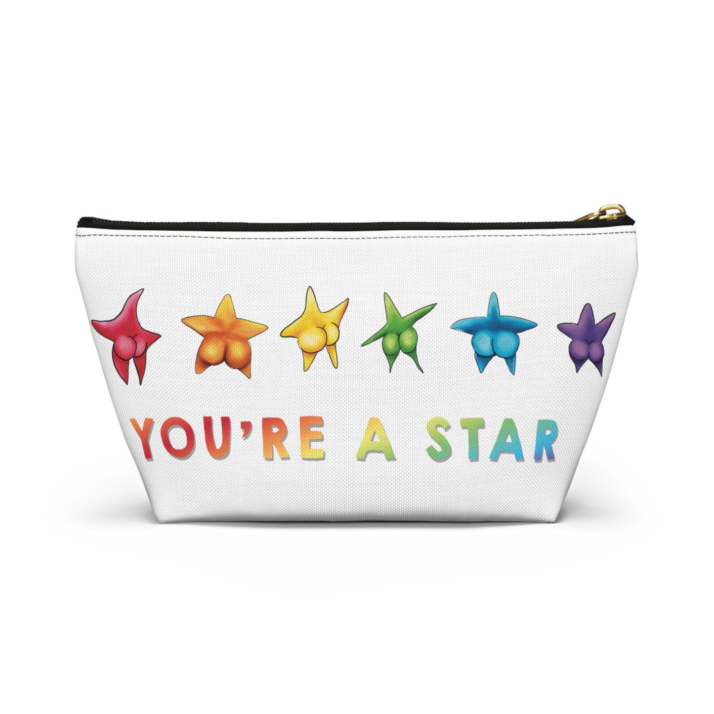 Cute Funny Starfish Booty Makeup Bag, Sarcastic Starfish Booty Art