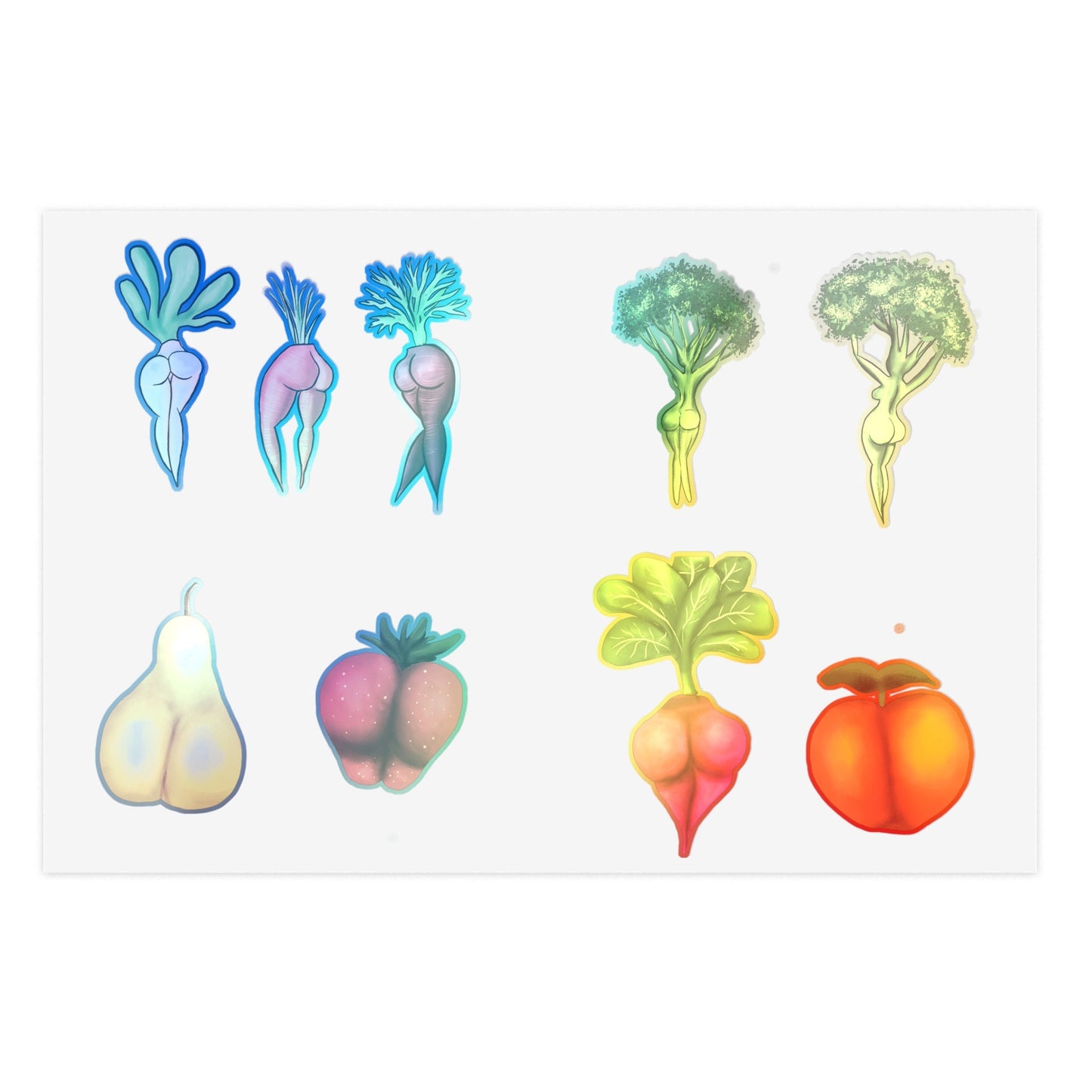 Cute Funny Sexy Vegetable, Sexy Fruit Booty, Sexy Anime Booty Ass Sticker Cute Funny Sticker Booty Die Cut Sticker Sheets