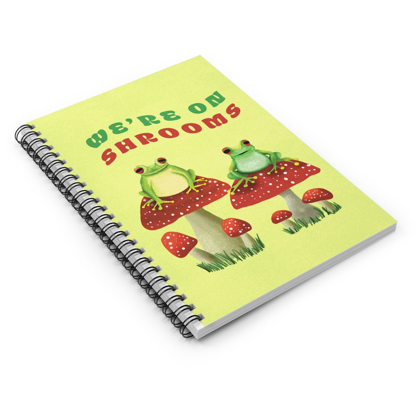 Cute Funny Frog Journal Notebook, spiral bound frogcore art, frog illustration cool funny journal notebook, frog aesthetic, toadstool vibe