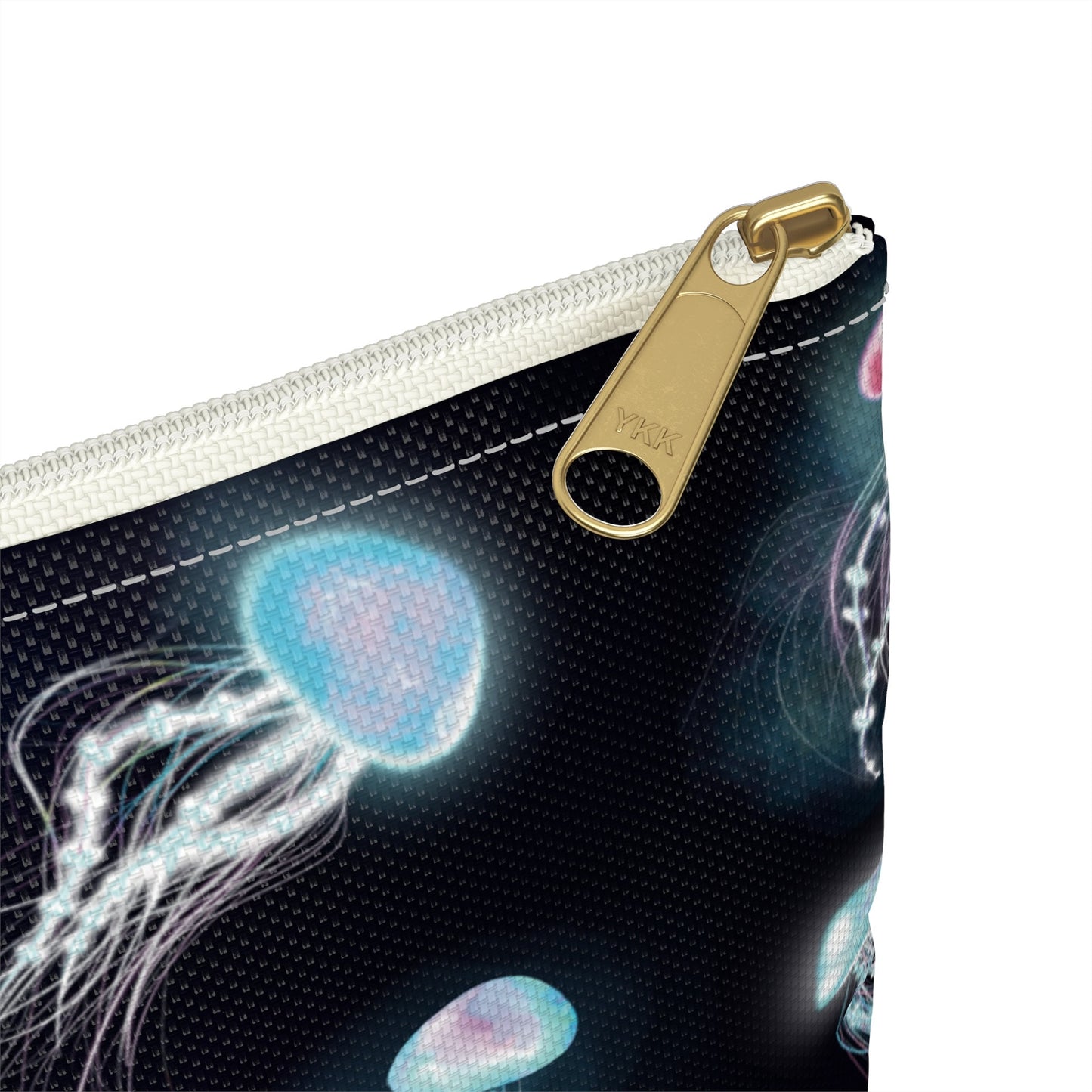 Cool Bioluminescent Jellyfish Makeup Bag, Glowing jellyfish art, cool accessory bag, pencil case, back to school jellyfish