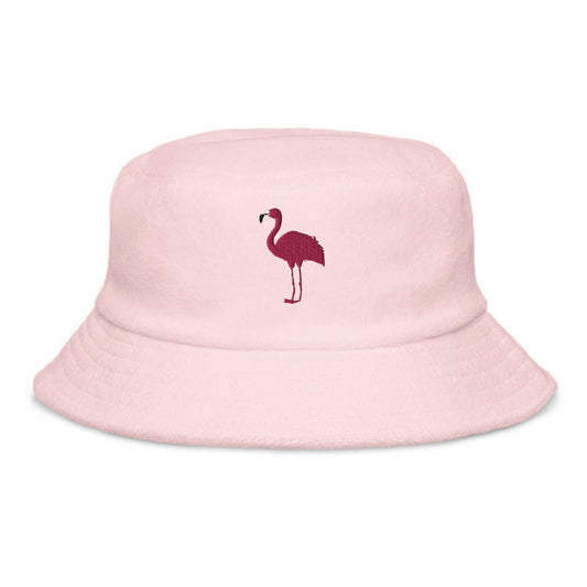 Pink Pretty Embroidered Flamingo Bucket Hat, Flamingo Bucket Hat, Flamingo Lover Gift, Summer Fun Bucket Hat