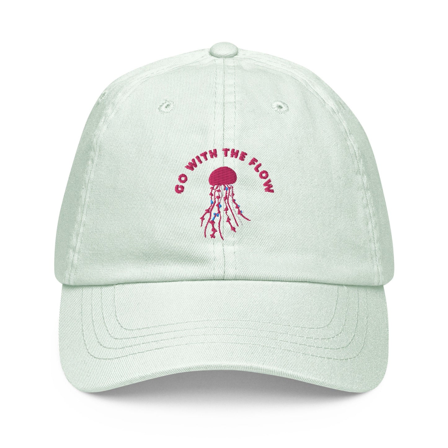 Pastel Jellyfish Funny Cute Summer baseball hat, Cute Pretty Jellyfish Embroidered Pastel Baseball hat