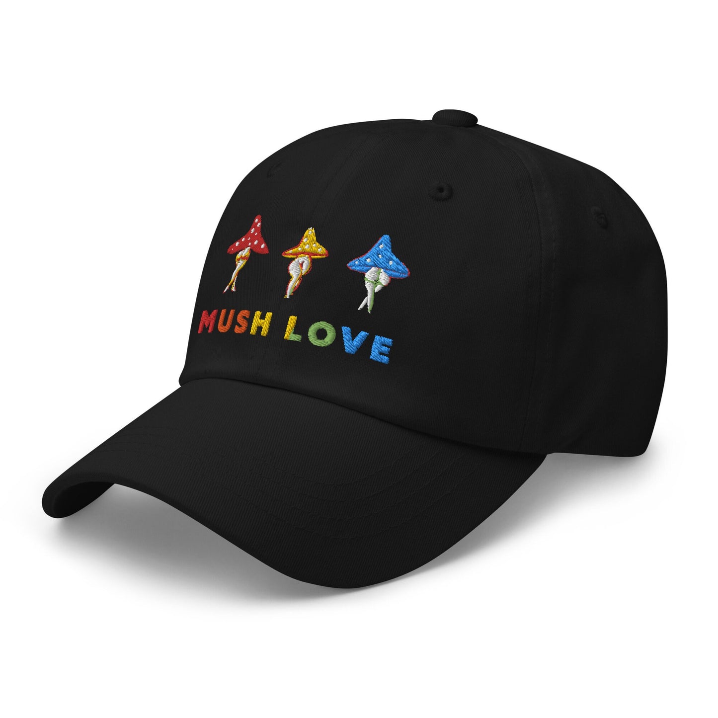 Rainbow Mushroom Lady Funny Hat Summer, Colorful Embroidery Trendy cute Magic Mushroom Hat, Sarcastic hat for men & women, Sexy Mushroom Fun