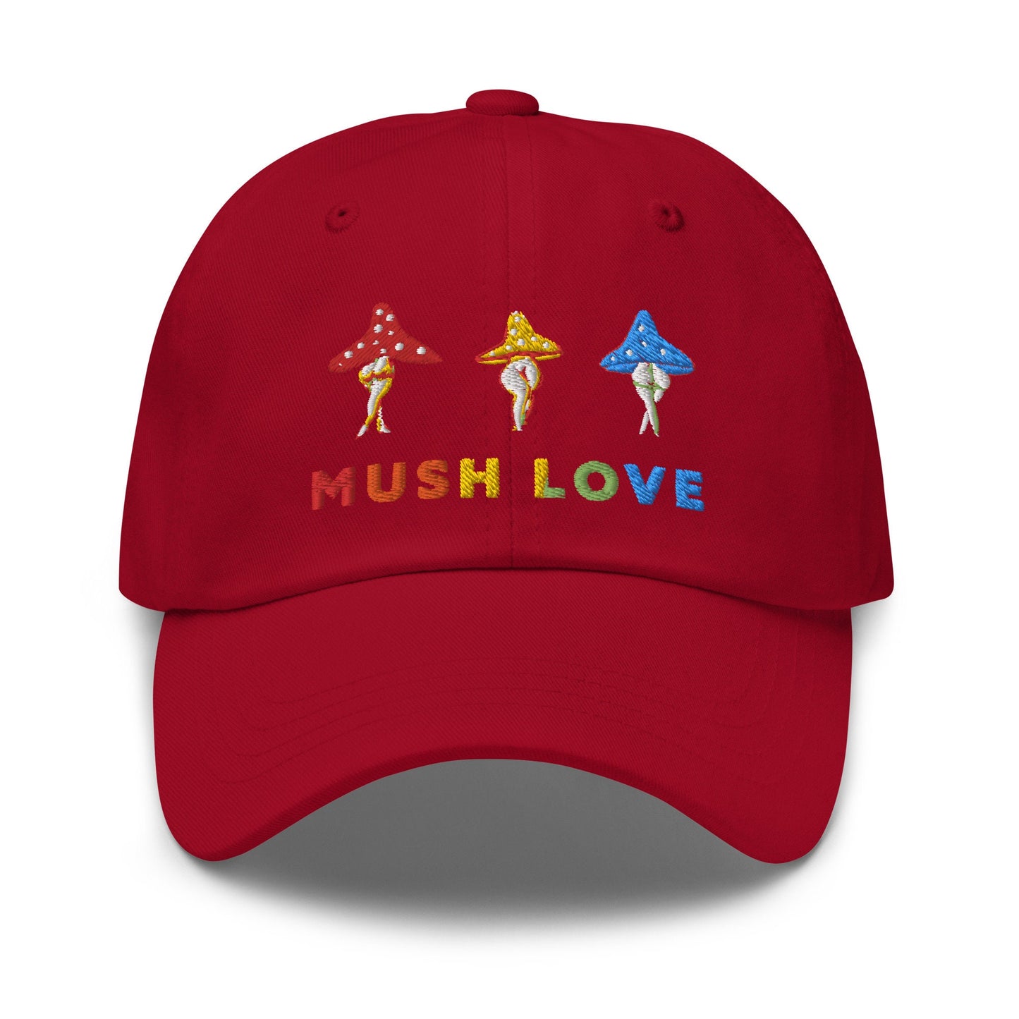 Rainbow Mushroom Lady Funny Hat Summer, Colorful Embroidery Trendy cute Magic Mushroom Hat, Sarcastic hat for men & women, Sexy Mushroom Fun