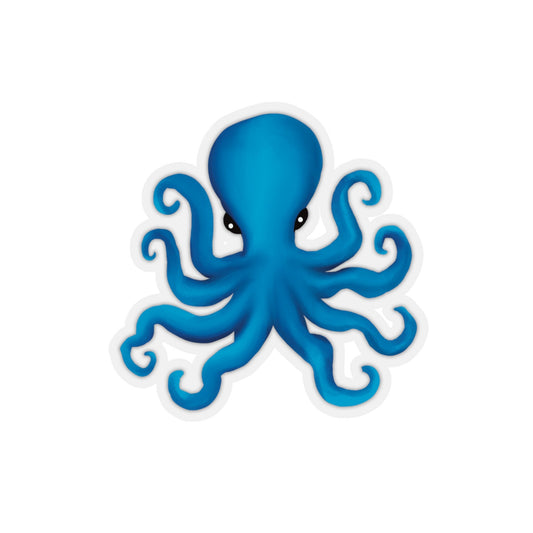 Blue Octopus Sticker, Cute pretty marine life ocean animal sticker for animal lover, Octopus Lover, unique cool fun pretty sticker, cool fun