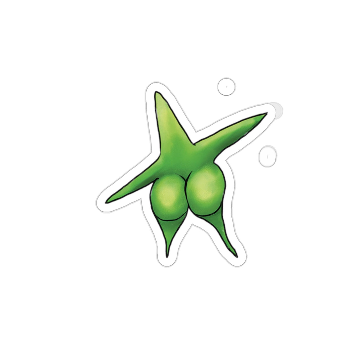 Green Starfish Ass Booty Starfish Art, funny Sticker Vinyl for waterbottle, Cute Funny Sticker art, Animal illustrations, Funny female form