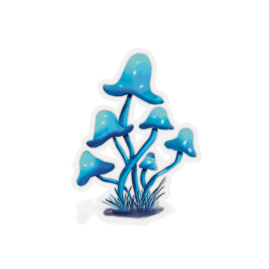 Blue Mushroom Sticker, Mushroom Cute Sticker, Mushroom Blue Art Cottagecore Art, Enchanted Mushroom Fantasy Art Mushroom Lover Gift Cute fun