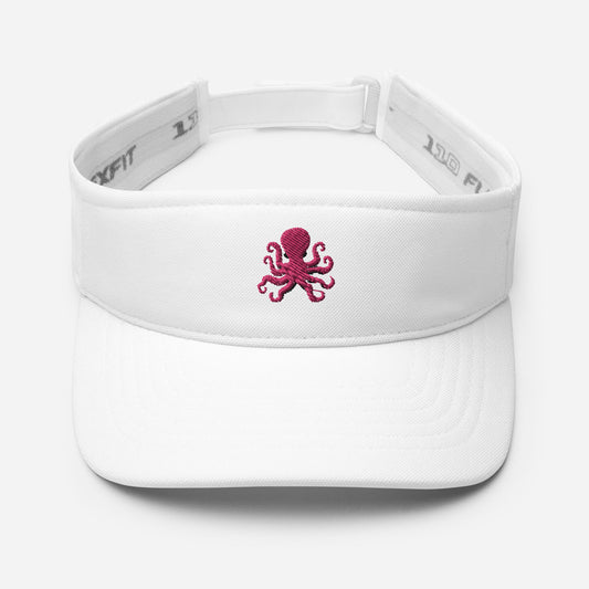 Cute Pink Octopus Embroidered Visor