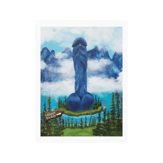 Funny Mount Dildo Art Poster, Funny Art Poster Joke Niche Gift, Wall Art Print Funny Cute Joke Dick Art Poster Dildo Mountain Landscape