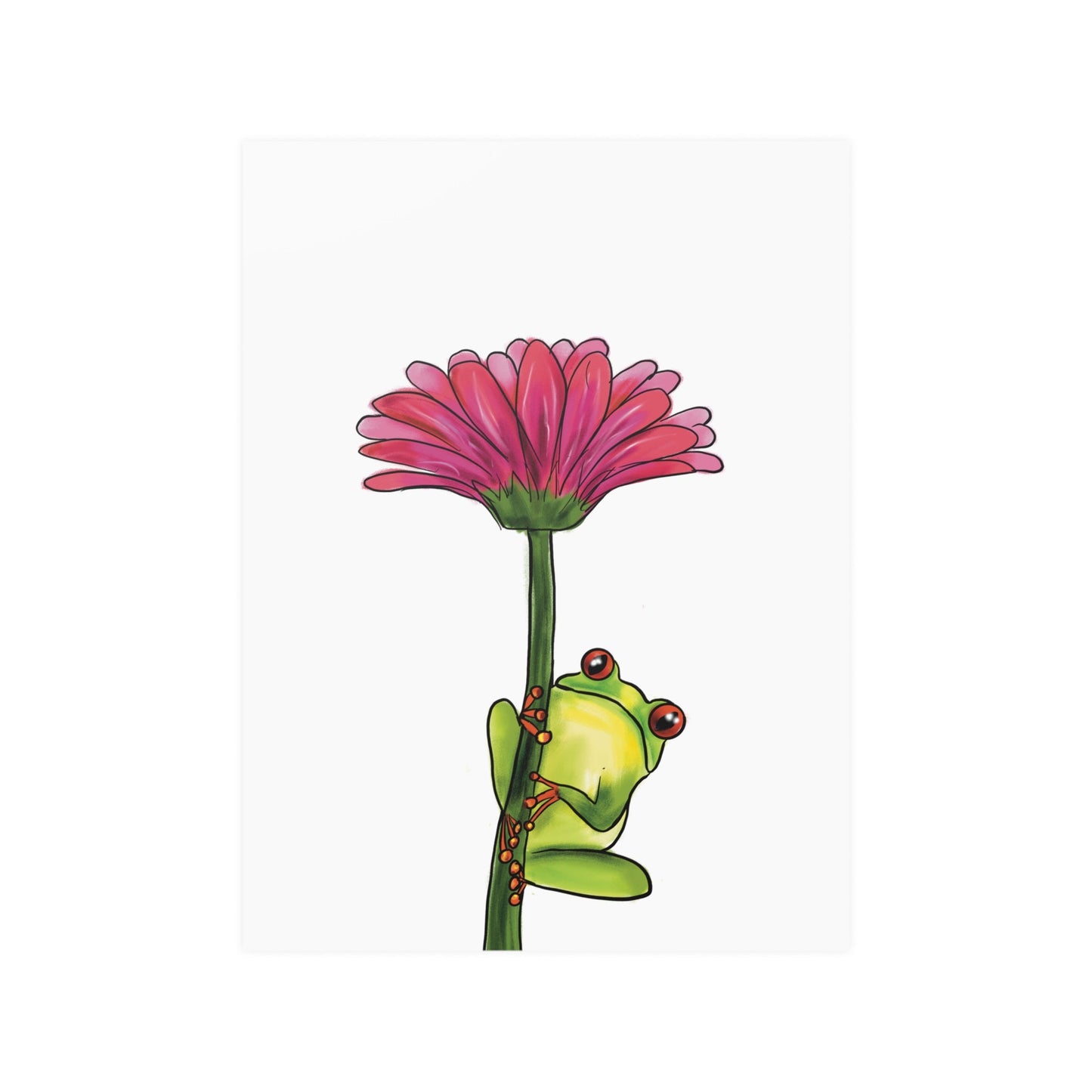 Cute Frog on Flower Art print, Wall Art, Nursery Wall art Frog Aesthetic, Pretty Cute Frog Aesthetic Frog Art print Cute