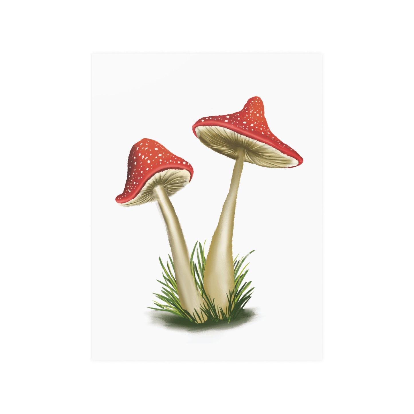 Red Satin Mushroom Art Poster, Pretty Mushroom Wall Art, Mushroom Lover Gift, Bedroom Wall art, Red mushroom Art print pretty wall art