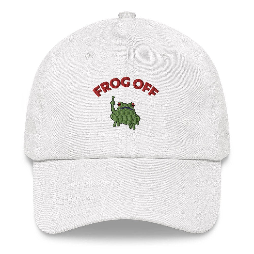 Cute Frog Off Dad hat, Funny Frog Off Frog Lover Gift, Summer hat, Sarcastic funny hat, Frog Lover Gift Hat, cute Frog Pun, embroidered frog