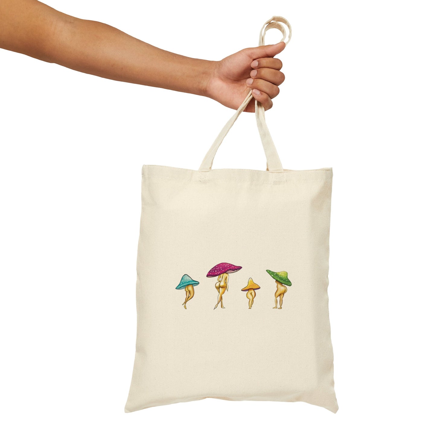 Cute Funny Mushroom Tote Bag, Reusable cotton Canvas Tote Bag, Mushroom Lover, Mushroom Gift, Trendy Funny Mushroom Lady Art Cute