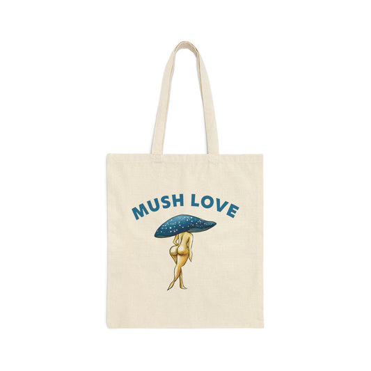 Cute Funny Reusable Cotton Canvas Tote Bag, Pretty Mushroom Booty Tote Bag, NSFW, Sexy anime booty, mushroom lady cute pretty, mushroom ass