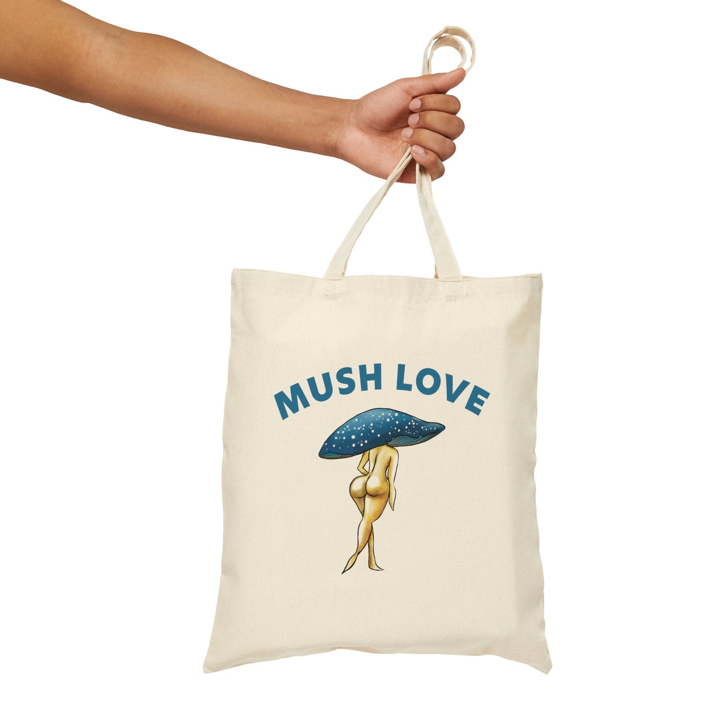 Cute Funny Reusable Cotton Canvas Tote Bag, Pretty Mushroom Booty Tote Bag, NSFW, Sexy anime booty, mushroom lady cute pretty, mushroom ass