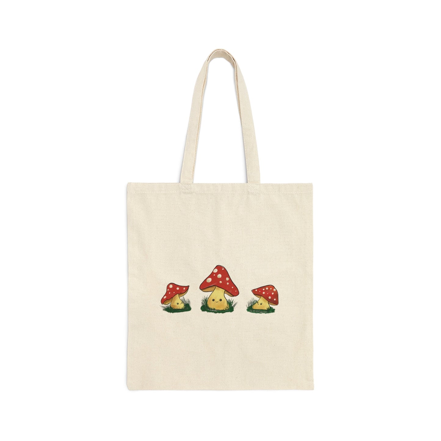 Cute Mushroom Art, Mushroom Lover Gift, Reusable Cotton Canvas Tote bag, Mushroom Lover Gift Cotton Canvas Tote Bag, cute cartoon mushroom