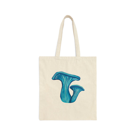 Cute Funny Pretty Mushroom Canvas Tote Bag, Oyster Mushroom, Mushroom Lover Cute Blue Pretty Mushroom Bag Cotton Canvas Tote Bag, shroom art