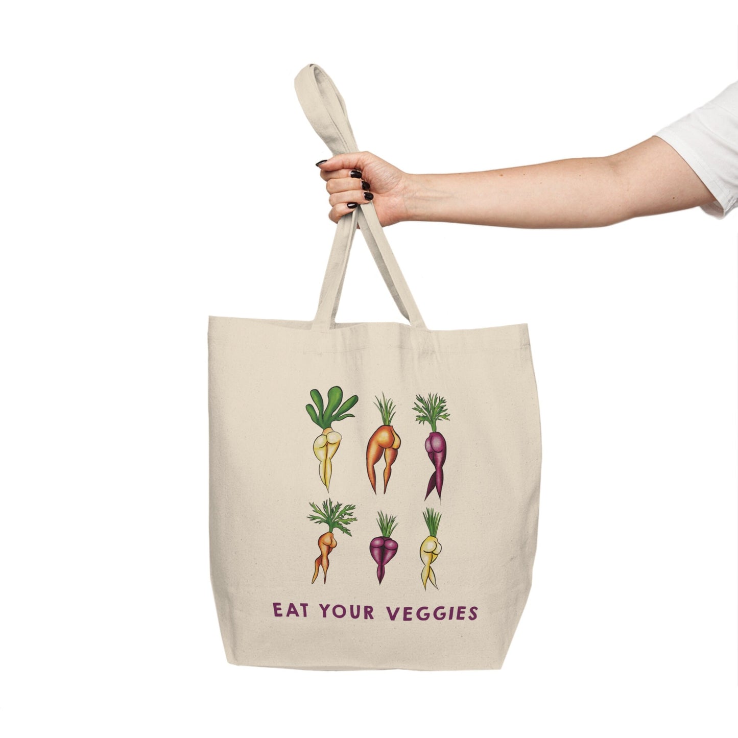 Large Grocery Shopping Bag, Farmers Market Cute Sexy Vegetable Bag Canvas Shopping Tote