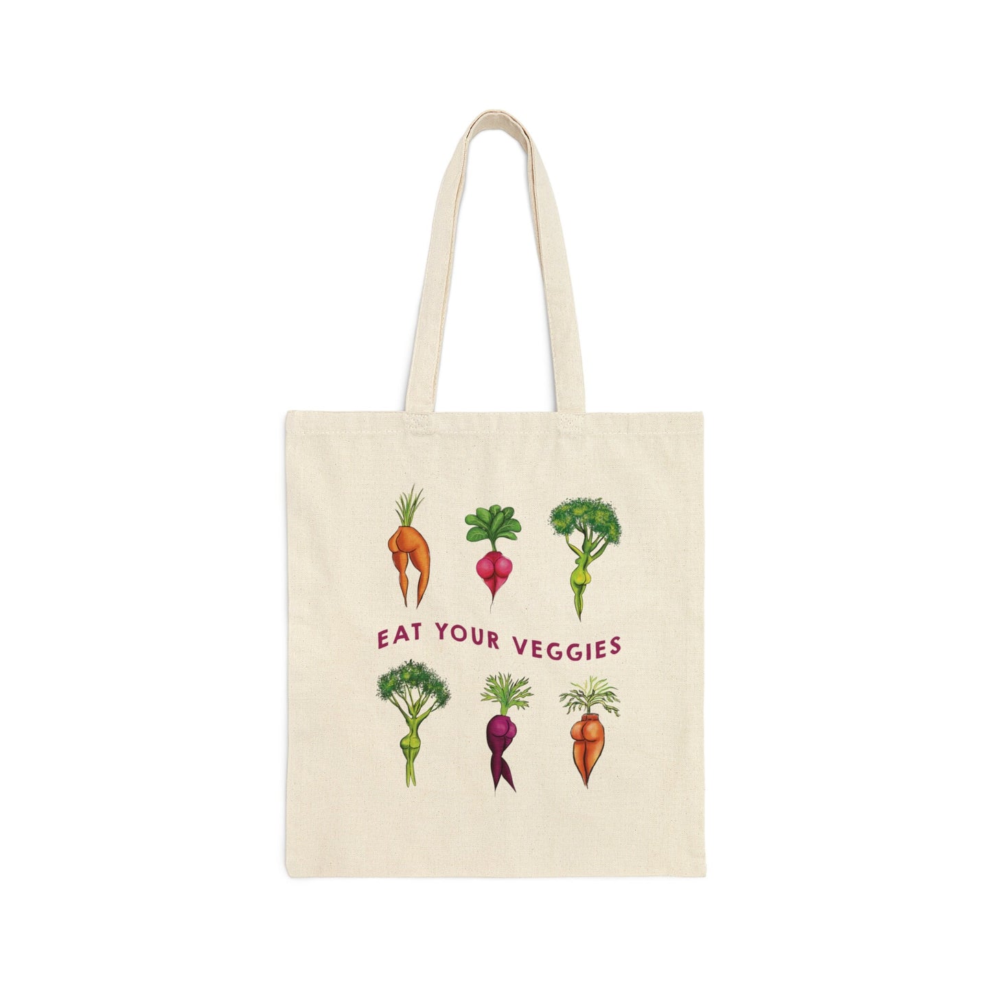 Funny Sexy Vegetables Grocery Shopping Reusable Cotton Canvas Tote Bag