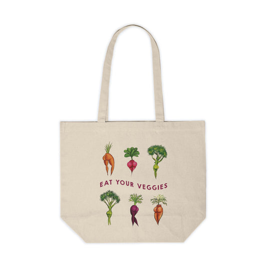 Eat Your Veggies, Funny Vegetable Cute Cotton Canvas shopping Tote Bag Canvas Shopping Tote, Vegetarian/ vegan gift, shopping canvas bag fun