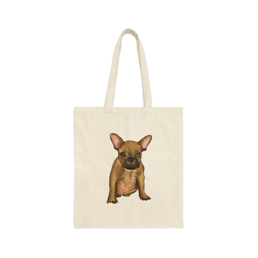 Cute French Bulldog Dog Lover, Cute Pretty French Bulldog Art, Dog Lover, Frenchie Cotton Canvas Tote Bag