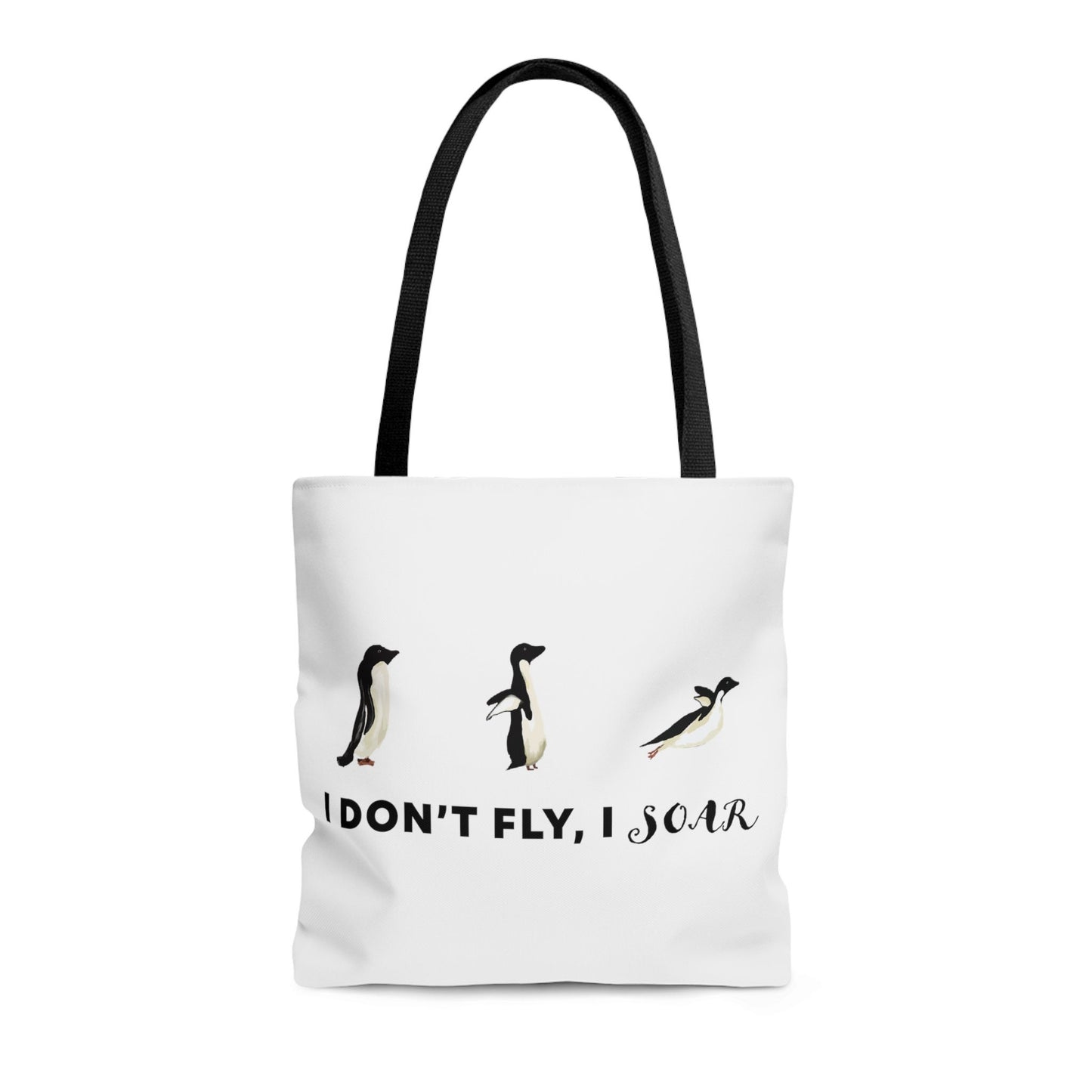 Cute Funny Tote Penguin Bag, I Soar Cute Tote Bag, Penguin Lover Cute Funny Bag, penguin lover gift, funny penguin tote