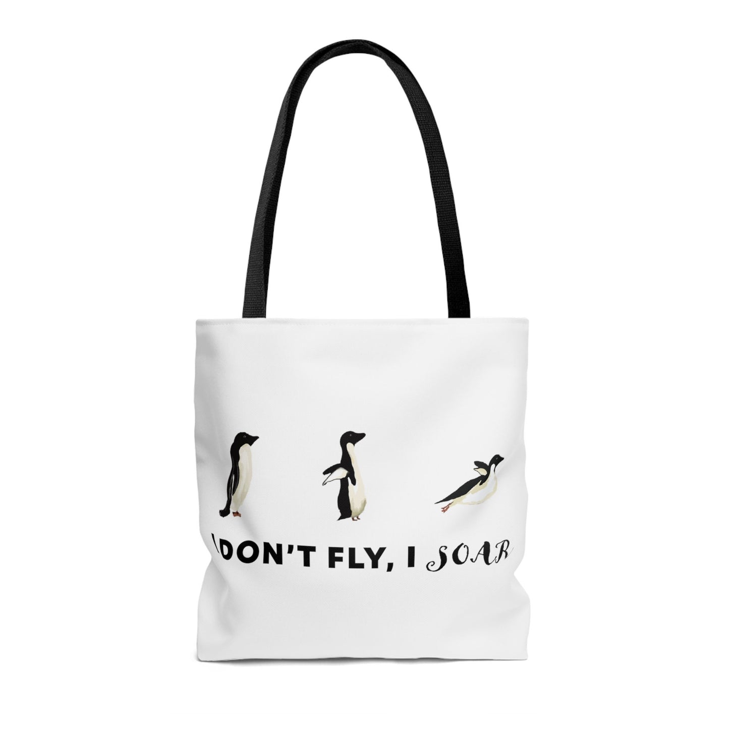 Cute Funny Tote Penguin Bag, I Soar Cute Tote Bag, Penguin Lover Cute Funny Bag, penguin lover gift, funny penguin tote