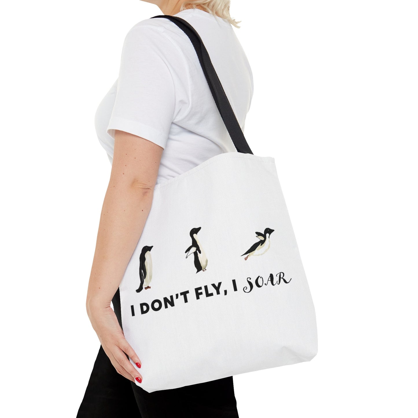 Cute Funny Tote Penguin Bag, I Soar Cute Tote Bag, Penguin Lover Cute Funny Bag, penguin lover gift, funny penguin tote