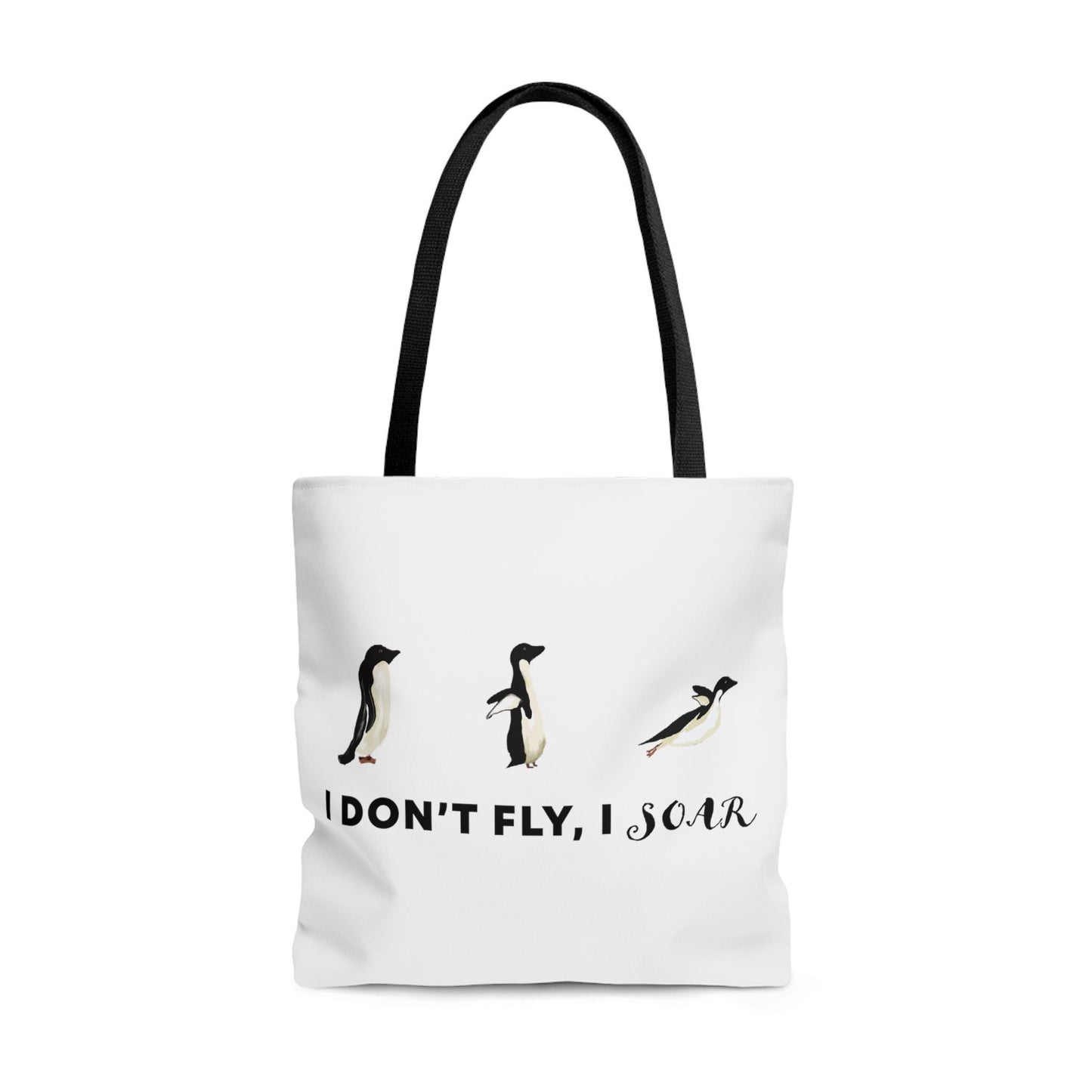 Cute Funny Tote Penguin Bag, I Soar Cute Tote Bag, Penguin Lover Cute Funny Bag, penguin lover gift, funny penguin tote