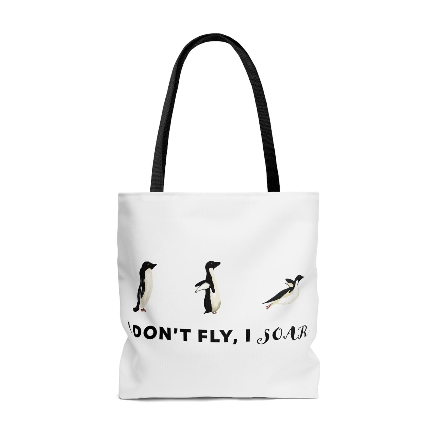 Cute Funny Tote Penguin Bag, I Soar Cute Tote Bag, Penguin Lover Cute Funny Bag, penguin lover gift, funny penguin tote