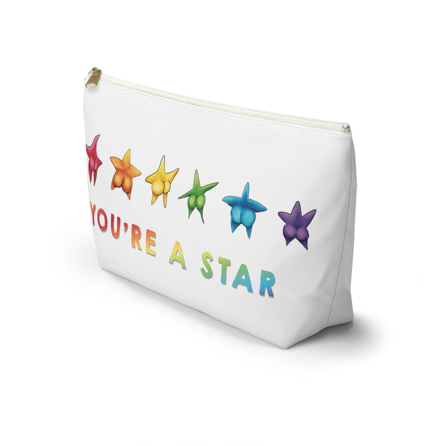 Cute Funny Starfish Booty Makeup Bag, Sarcastic Starfish Booty Art