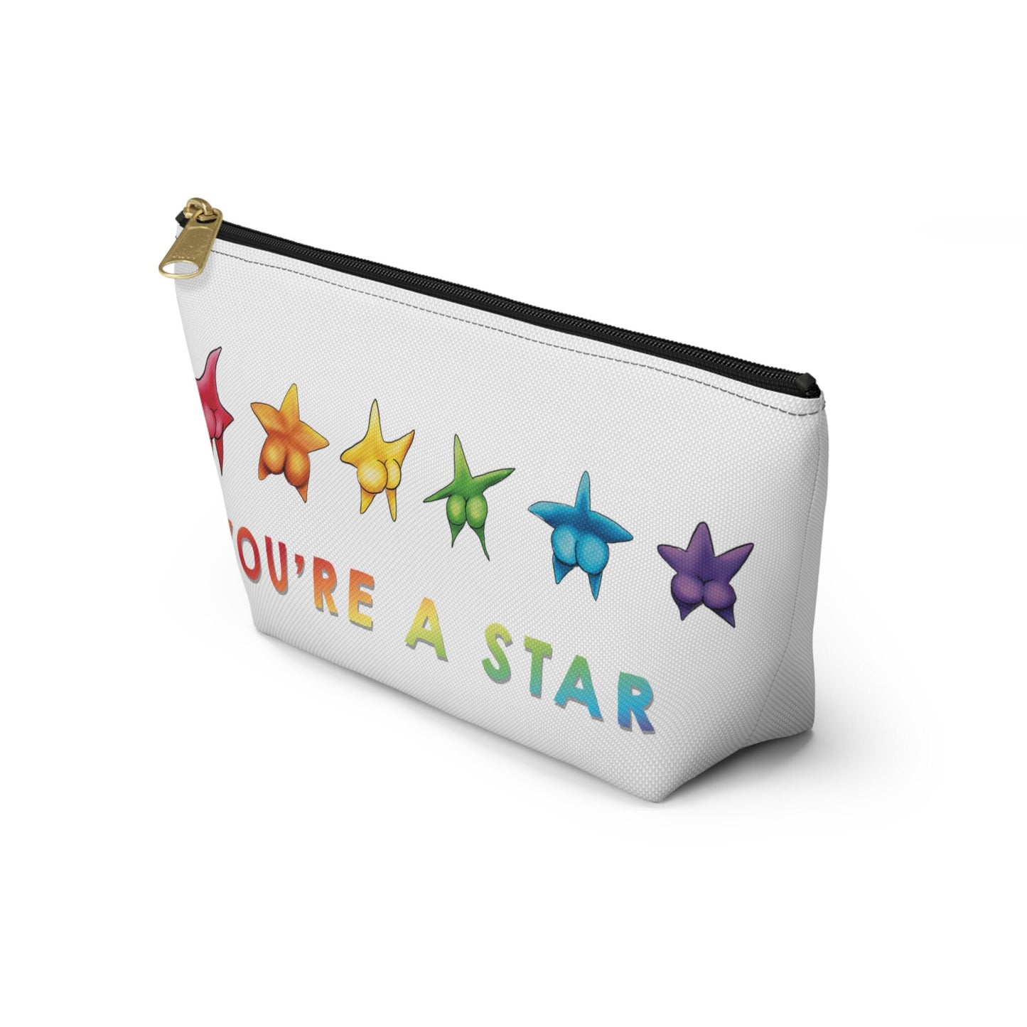 Cute Funny Starfish Booty Makeup Bag, Sarcastic Starfish Booty Art