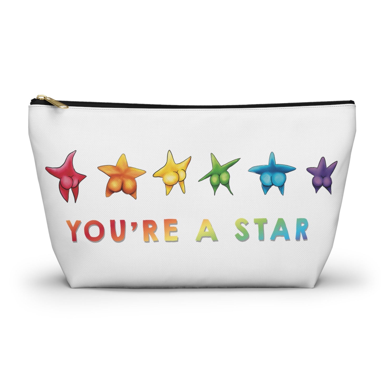 Cute Funny Starfish Booty Makeup Bag, Sarcastic Starfish Booty Art