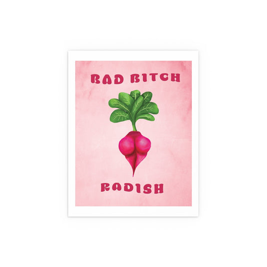 Cute Funny Bad Bitch Radish Poster, Sexy Veggie Booty, Sexy Cute Funny Poster, sexy radish veggie ass poster, cool wall art poster print