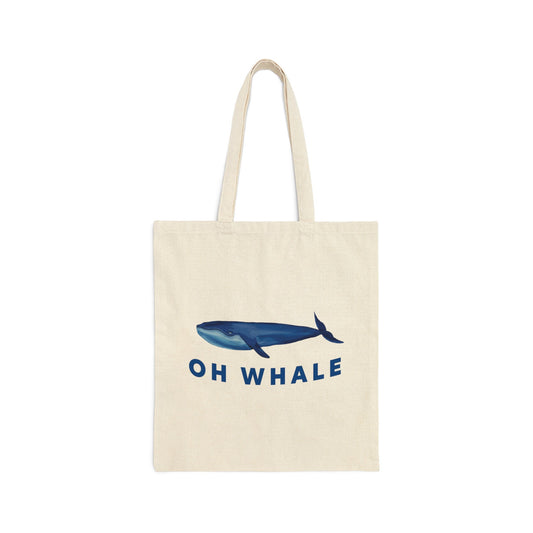 Cute Pretty Blue Whale Tote, Cotton Canvas Tote Bag, Reusable Cotton tote bag, Big Blue Whale Art Tote bag, Cute Pretty illustrations,