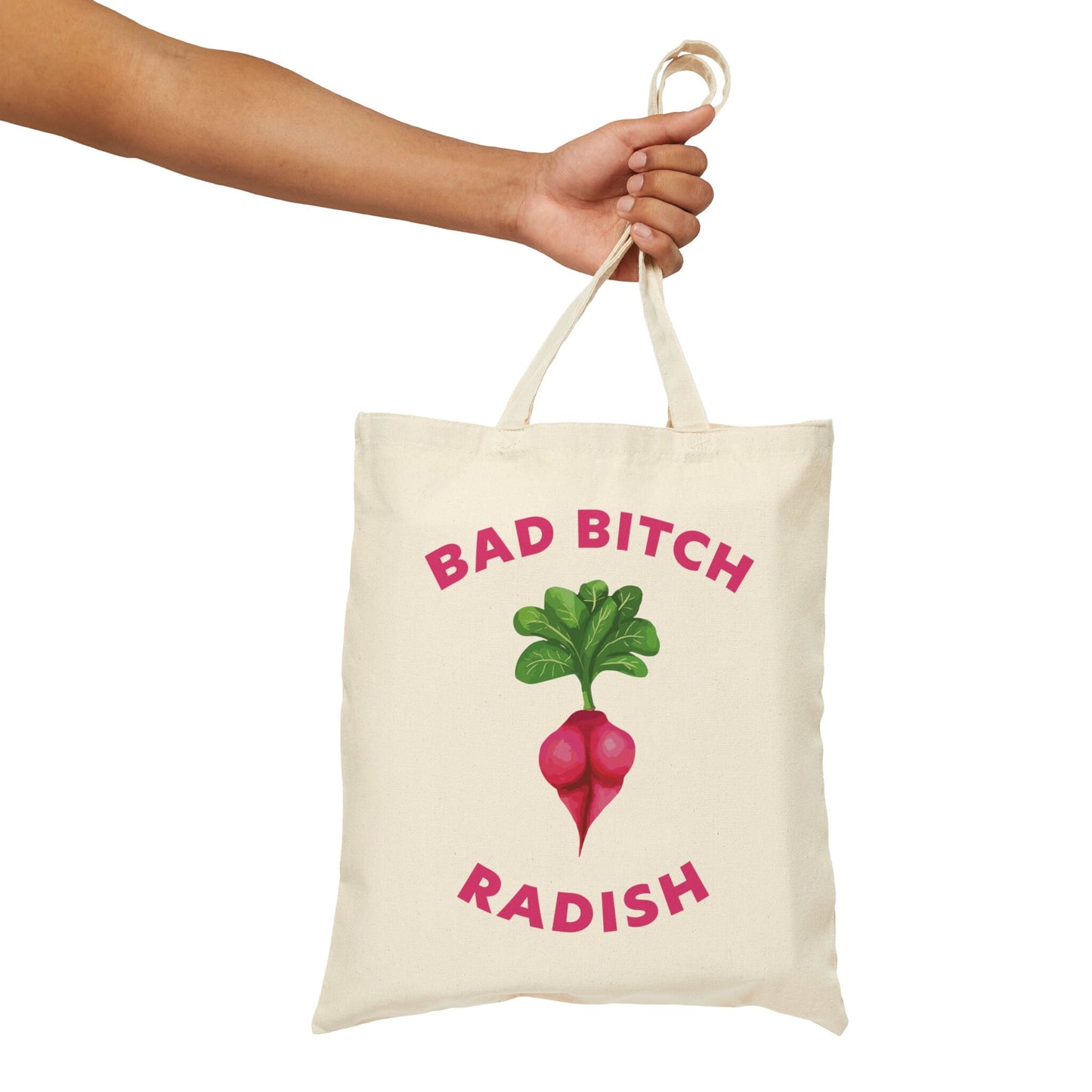 Cute Funny Bad Bitch Radish, Funny Tote bag, Cute Reusable Tote, Funny Sexy Veggie sustainable Tote bag, Cotton Canvas Tote Bag, Veggie Ass