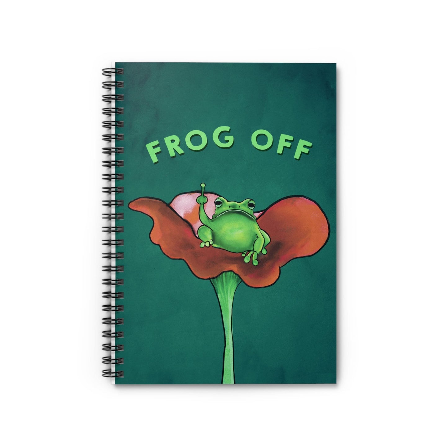 Cute funny frog journal, back to school journal, Frogcore Journal, Pretty Cute Funny journal, spiral Notebook Illustration Frog Lover