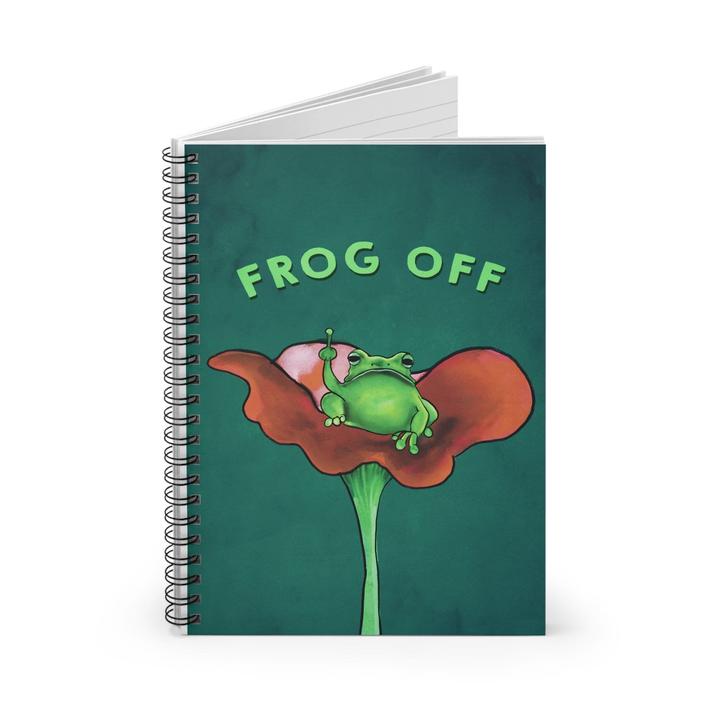 Cute funny frog journal, back to school journal, Frogcore Journal, Pretty Cute Funny journal, spiral Notebook Illustration Frog Lover