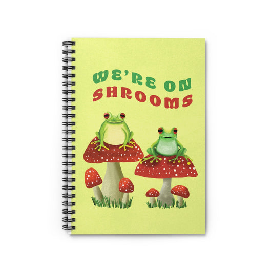 Cute Funny Frog Journal Notebook, spiral bound frogcore art, frog illustration cool funny journal notebook, frog aesthetic, toadstool vibe