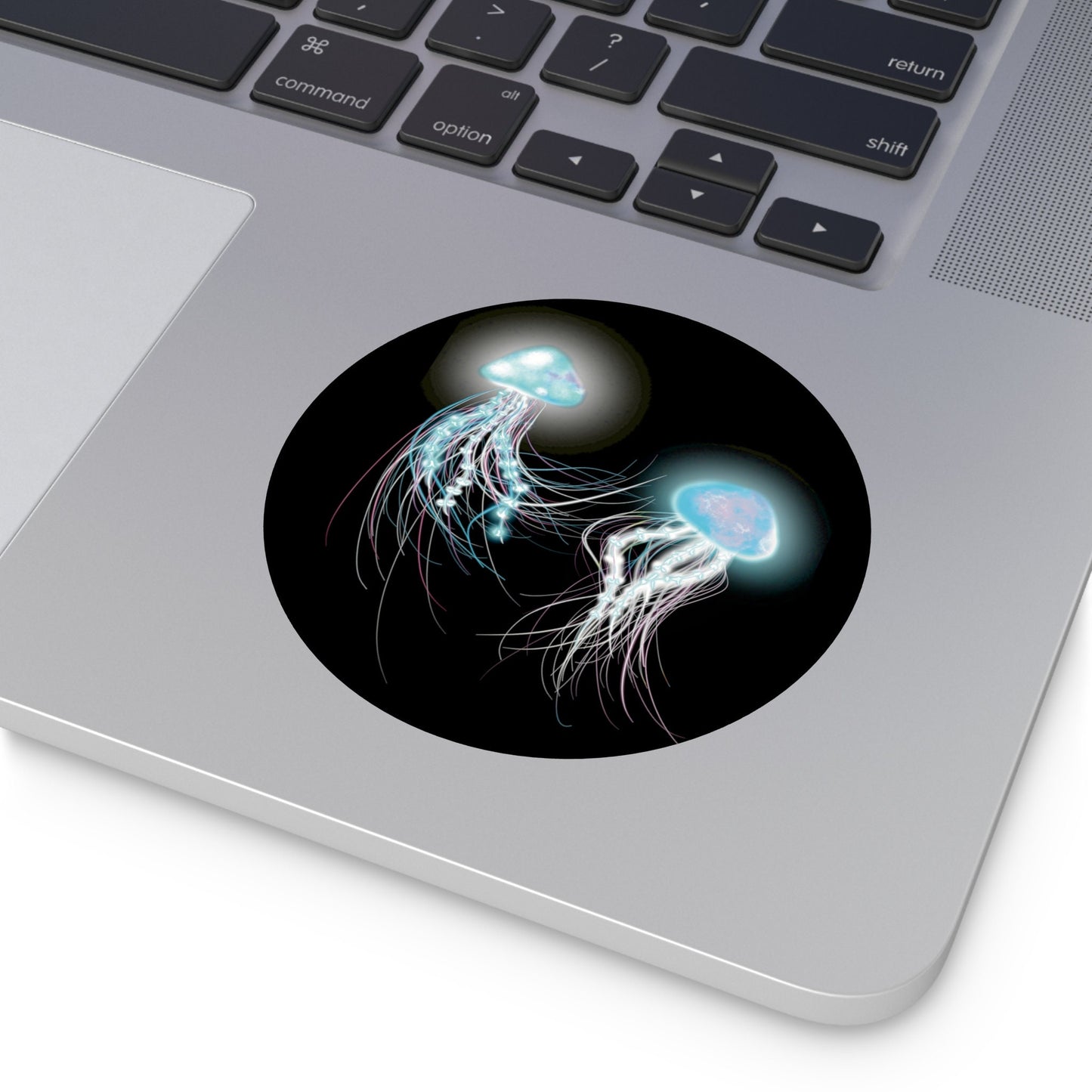 Cool Bioluminescent Jellyfish Round Vinyl Stickers, Glowing Jellyfish Sticker, cool Sticker jellyfish lover, bioluminescent art, trippy cool